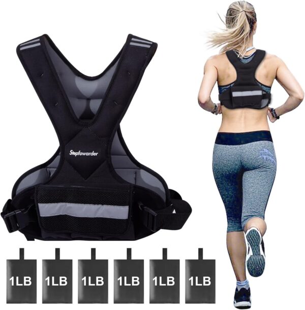 Weighted Vest for Women Men Kids, 6lbs/12lbs/4-10lbs Adjustable Weight Vest with Reflective Stripes, Upgrade Strength Training Vest for Running, Body Workout, Jogging, Cadio, Walking