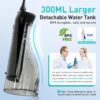 COSLUS Water Flosser & Electric Toothbrush Combo: 300ML, Portable, Cordless, Waterproof, Black, Teeth Cleaning, Deep & Daily Use - Water Dental Pick Oral Care Combo