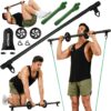 HOTWAVE Resistance Bands Bar with Ab Roller,Portable Home Gym, Strength Training Equipment, Squats, Bench Presses,Weightlifting, Full Body Exercise