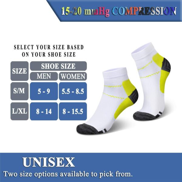 QUXIANG Compression Socks for Women & Men Circulation 3/6/7 Pairs Arch Ankle Support 15-20 mmHg Best for Running Cycling