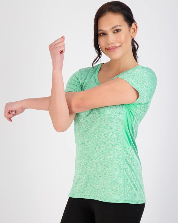 Real Essentials 5 Pack: Women's Dry Fit Tech Stretch Short-Sleeve Crew Neck Athletic T-Shirt (Available in Plus Size)