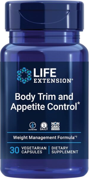 Life Extension Body Trim and Appetite Control, Lemon Verbena, Hibiscus, Healthy Weight, Promotes Satiety, Weight Management, Gluten Free, Non-GMO, 1-Daily, Vegetarian, 30 Capsules