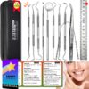 G.CATACC 10 Pack Dental Tools, Professional Plaque Remover for Teeth Cleaning Tools Set, Stainless Steel Hygiene Kit with Dental Picks Tooth Scraper Plaque Tartar Remover Tongue Cleaner - with Case