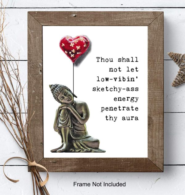 Buddha Statue Wall Art - Zen Decor - Spa Room Decor - Spiritual Gifts for Women - Namaste Wall Decoration - Positive Quotes Print - Encouragement Gifts for Women - Meditation Gift - Buddhist Picture