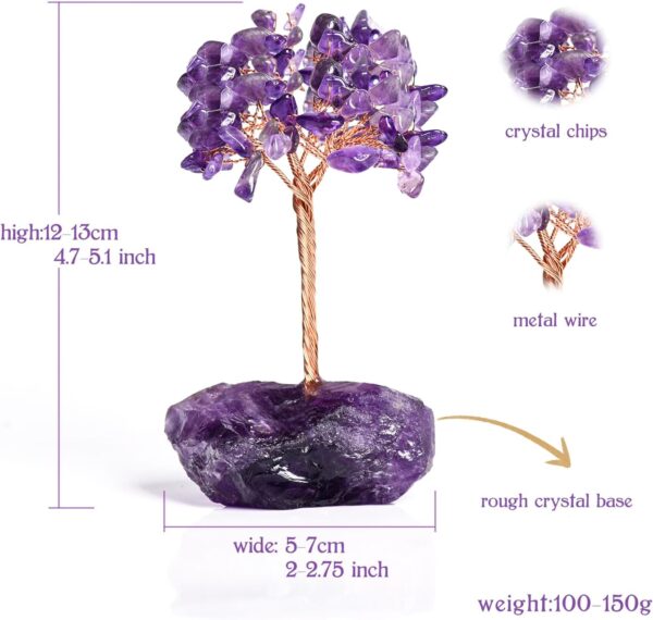 Handcrafted Amethyst Crystal Tree for Positive Energy, Elegant Home Decor,Natural Healing Gemstone Bonsai Tree, Perfect for Meditation, Reiki, and Feng Shui Ideal Gift for Birthdays, Anniversaries