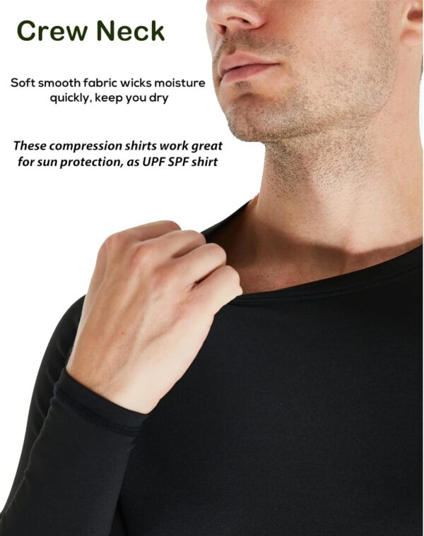 5 or 4 Pack Compression Shirts for Men Long Sleeve Athletic Cold Weather Base Layer Undershirt Gear T Shirt for Workout