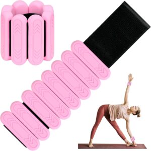 Pilates Wrist ＆ Ankle Weights for Women 1 Pair (1lb/2lb/4lb) Adjustable Wrist Weights to Increase Training Intensity, Yoga Pilates, Dance Ballet, Walking, Running