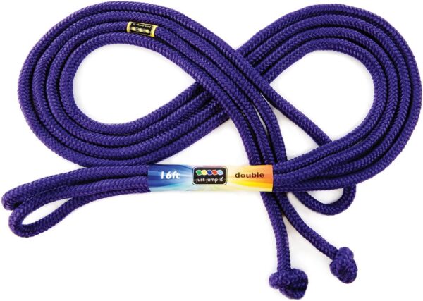 Just Jump It 16' Foot Single Jump Rope for Kids Women and Men - Active Outdoor Youth Fitness Excersing Equipment - Double Dutch Length Gym Accessories