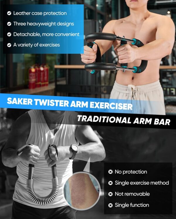 Saker Twister Arm Trainer,Home Workout Equipment,Upper Body Strength Training Machine,Detachable Design,Fitness Anywhere
