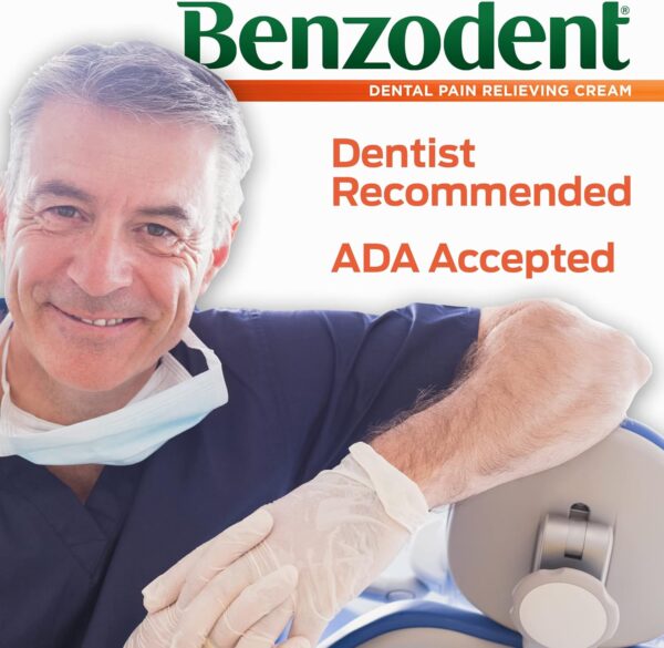 Benzodent Dental Pain Relieving Cream Topical Anesthetic, No Artificial Color & Flavors