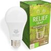 NorbRELIEF Leaf - Soft Green Forest Bathing LED Light Bulb for Meditation, Relaxation, Migraine, Pain Relief and Calm - A19 Standard Base - Patent Pending Non-Drug Pain Relief. Green Light Therapy.