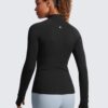 CRZ YOGA Butterluxe Womens Full Zip Workout Jackets Slim Fit Track Athletic Tops with Thumb Holes