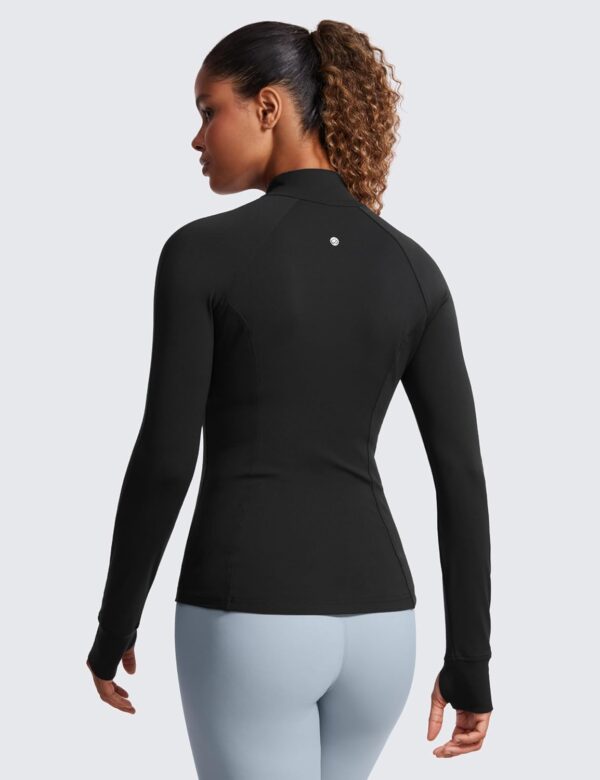 CRZ YOGA Butterluxe Womens Full Zip Workout Jackets Slim Fit Track Athletic Tops with Thumb Holes