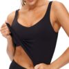 THE GYM PEOPLE Womens' Sports Bra Longline Wirefree Padded with Medium Support