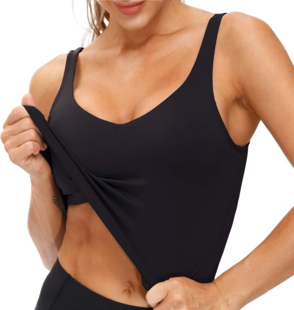 THE GYM PEOPLE Womens' Sports Bra Longline Wirefree Padded with Medium Support