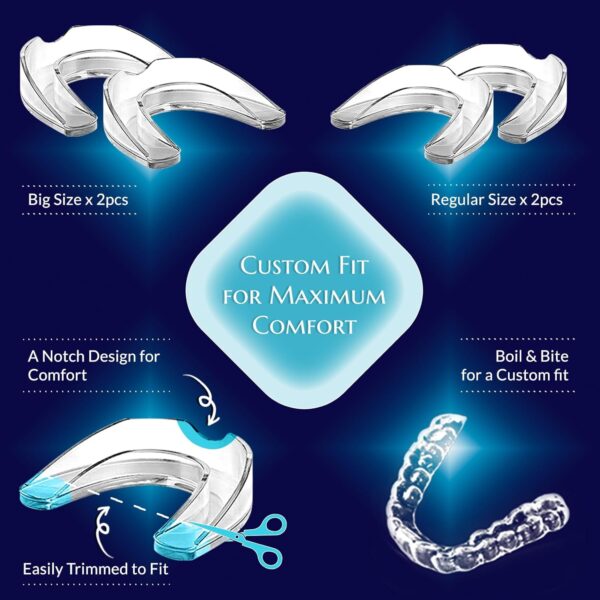 Mouth Guard for Grinding Teeth at night, Mouth Guard for Sleeping, Mouthguards for Grinding of Teeth, Night Guards for Teeth Grinding, Mouth Guard for Clenching Teeth at Night with 12 Cleaning Tablets