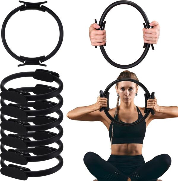 Syhood Pilates Ring 11.81 Inch Pilates Circle Yoga Ring Magic Lightweight Flexible Workout Equipment for Fitness Physical Therapy Resistance Exercise Arms Legs