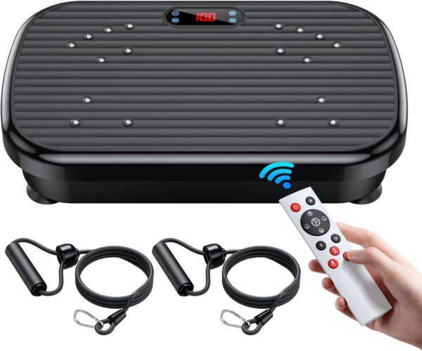 Vibration Plate Exercise Machine, Vibration Plate for Lymphatic Drainage 330 Lbs Capacity Whole Body Vibration Platform Machines Helps Weight Loss Shaping Toning Wellness Home Gyms Office