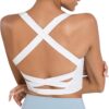 romansong Strappy Yoga Sports Bras for Women Padded Criss-Cross Back Tank Tops