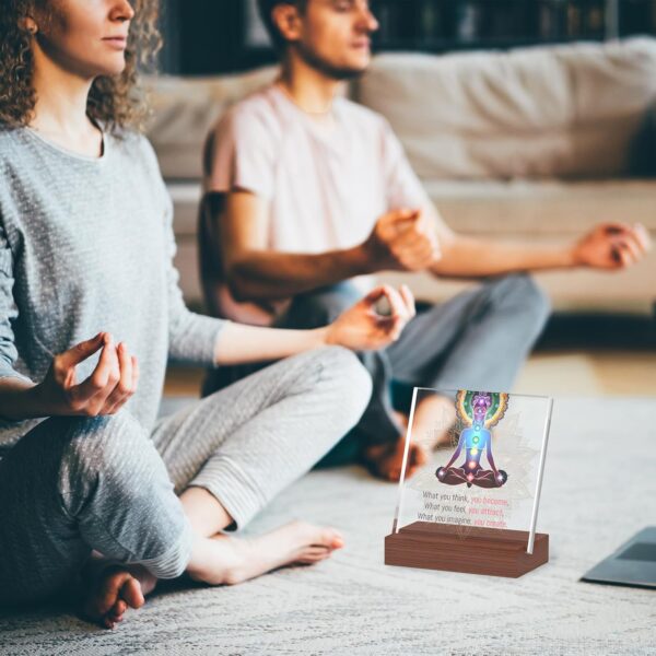 Zen Office Decor Meditation Gifts for Women, Acrylic Desk Decoration Zen Gifts, What You Think, You Become; What You Feel, You Attract; What You Imagine, You Create