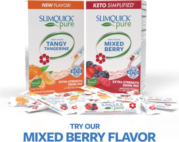 71x87ajTJPL._AC_SL1500_.jpg SlimQuick Extra Strength Weight Management Drink Mix for Women, Tangerine - Helps Metabolism, Keeps Full for Longer with Green Tea, Caffine, Chaste Tree, Rhodiola Extract - 26 Count