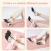 4 Pairs Grip Yoga Pilates Socks for Women ，Non-slip Yoga Athletic Socks with Grip Socks for Yoga Ballet Barefoot Workout Anti Skid