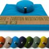 Bean Products Meditation Cushion Set - Zafu and Zabuton Meditation Pillows for Sitting on Floor, Yoga Cushion, Cotton Yoga Pillow, Zen Kneeling Prayer Pad- Made in USA - Round, Aqua