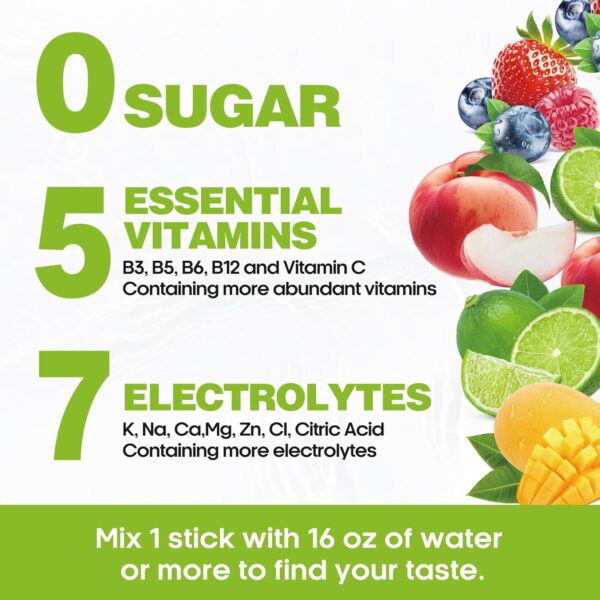 Venture Pal Sugar Free Electrolyte Powder Packets - Liquid Daily IV Hydration Packets | Electrolytes Drink Mix with 5 Vitamins & 7 Electrolytes | Keto Friendly | Non-GMO | Certified Vegan | 28 Sticks