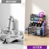 Weight Rack for Dumbbells, Dumbbell Rack Weight Stand, VOPEAK Home Gym Storage Rack for Yoga Mat Kettlebells and Strength Training Equipment, Weight Storage Holder Rack for Dumbbells with Wheels