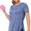 Absttith Women's Short Sleeve Workout Shirts Athletic Casual Tops Quick Dry Gym Soprt Tee Side Split