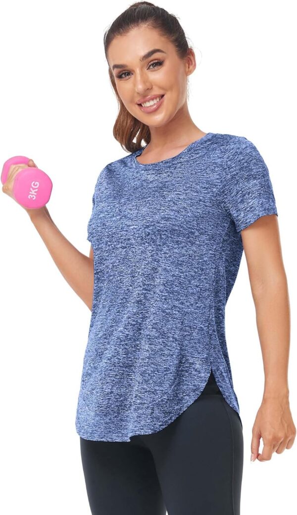 Absttith Women's Short Sleeve Workout Shirts Athletic Casual Tops Quick Dry Gym Soprt Tee Side Split