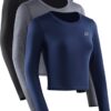 NELEUS Women's Running Workout Athletic Crop Shirts Pack of 3