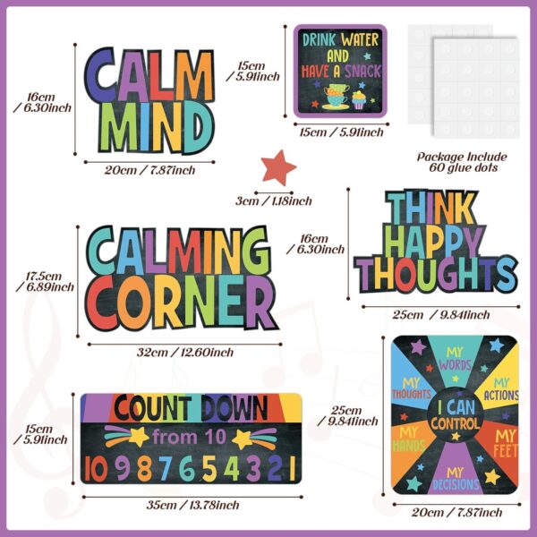 Calm Down Corner Bulletin Board Set for Classroom Decoration Feelings Chart Mental Health Feeling Management Poster for Kindergarten Emotions Poster Decor School(Dark Colors)