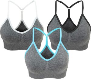 AKAMC Women's Cross Back Sport Bras,Adjustable Straps Padded Criss Cross Cropped Bras for Yoga Workout Fitness