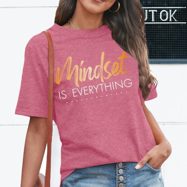 MAIHUN Inspirational Shirt for Women Mindset is Everything Tshirt Positive Kindness Short Sleeve