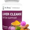 Dr. Berg Liver Cleanse Detox Capsules w/Unique Blend of Milk Thistle, Ox Bile & Folate - Liver Supplement Includes Turmeric, Black Pepper & Choline - 60 Capsules