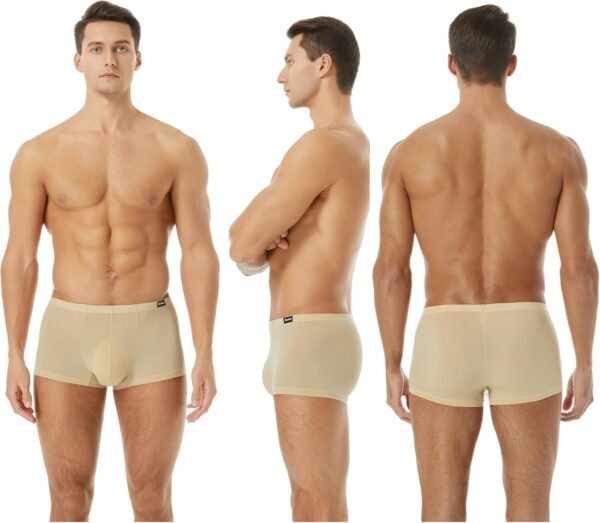 Mens Silky Underwear Short Leg Boxer Briefs Pack Health to Wear