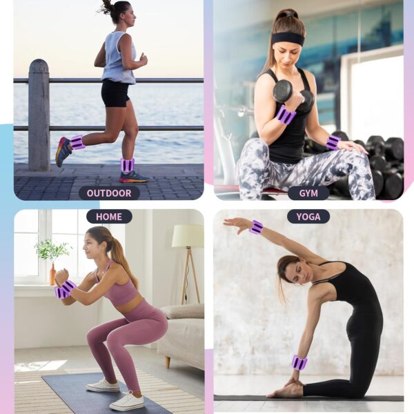 Ankle Weights for Women Men, Adjustable Wrist Weighted Bracelet for Home Gym Workout, Walking, Running, Travel, Pilate, Yoga, Exercise,Barre,Strength Training. Set of 2 (1Lb Each)