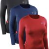 NELEUS Women's 3 Pack Athletic Compression Long Sleeve T Shirt Dry Fit