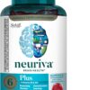 NEURIVA Plus Brain Supplement for Memory,Focus & Concentration+Cognitive Function with Vitamins B6 & B12 and Clinically Tested Nootropics Phosphatidylserine and Neurofactor,50ct Strawberry Gummies