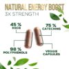 Green Tea Extract Capsules 1000mg 98% Standardized EGCG - 3X Strength for Natural Energy - Heart Support with Polyphenols - Gentle Caffeine - 240 Capsules