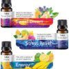 Top 6 Essential Oils Blends Set for Diffusers - Aromatherapy Oils Scents for Home & Office, Perfect for Tension Relief, Relaxation, Breath and Good Dreams Mood Boost Wellness Essential Oil Kit for SPA