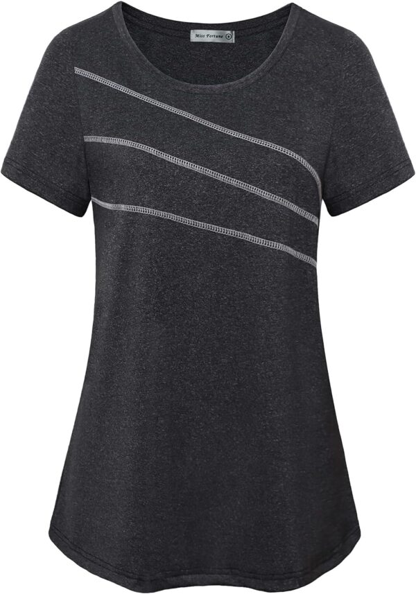 MISS FORTUNE Women's Exercise Tops for Yoga Hiking Running Gym, Moisture Wicking Ladies Workout Clothes, Women Active Shirts