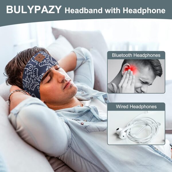 2-Pack Sleeping Headphones Bluetooth Headband, Upgraded Headband Headphones with Ultra-Thin Speakers, Wireless Headphones Headband for Side Sleepers, Running, Insomniac, Travel, Meditation