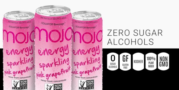 MOJO Energy Sparkling Pink Grapefruit | Hydration Drink & Sports Drink | Electrolytes Beverage 1043 mg | Vitamin B & C | Hydration Drink for Skin & Body | Pre Workout | Post Workout | 10.8 Oz (Pack Of 12)