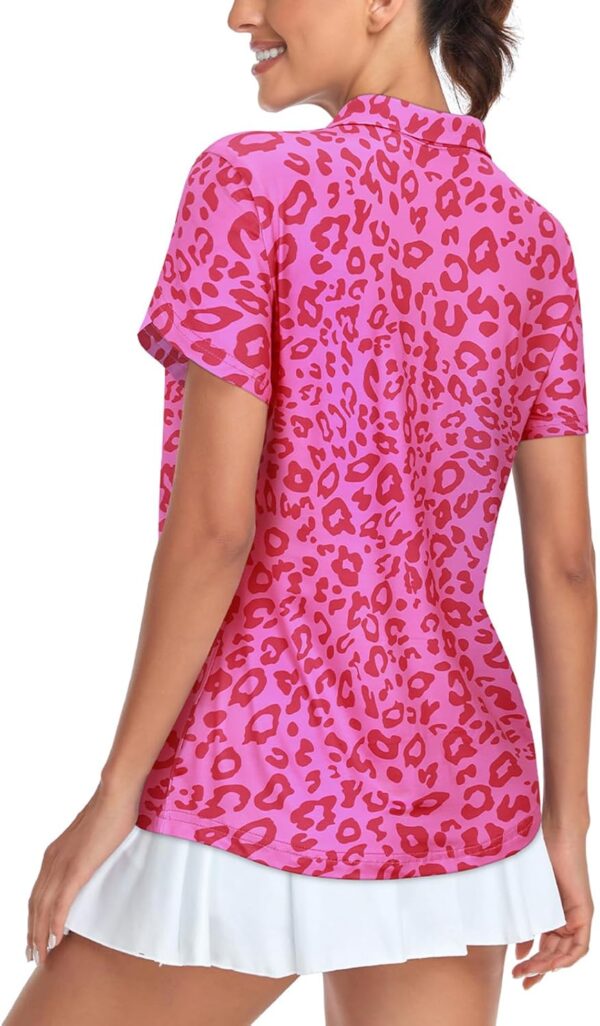 Tanst Sky Womens Golf Shirts Zip Up Overlap Short Sleeve Workout Tops Quick Dry Tennis Shirt