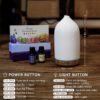 200ML Ceramic Diffuser,Aromatherapy Diffuser,Essential Oil Diffuser with 7 Color Lights Auto Shut Off for Home Office Room,Wood Grain Base (1/3/6/ON hrs Working time)