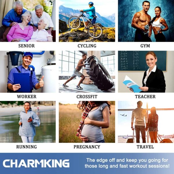CHARMKING 3 Pairs Open Toe Compression Socks for Women & Men Circulation 15-20 mmHg is Best Support for All Day Wear