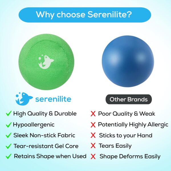 Serenilite Stress Balls for Adults, Squeeze Ball for Hand Therapy, Stress Ball, Hand Exercisers for Therapy & Grip Strengthening, Physical Therapy Balls, Hand Grip Strengthener.