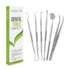 Dental Tools, 6 Pack Teeth Cleaning Tools Stainless Steel Dental Scraper, Pick Hygiene Set with Mouth Mirror, Tweezer for Dentist, Personal Using, Pets - Teeth Cleaning Kit - Dental Cleaning Kit